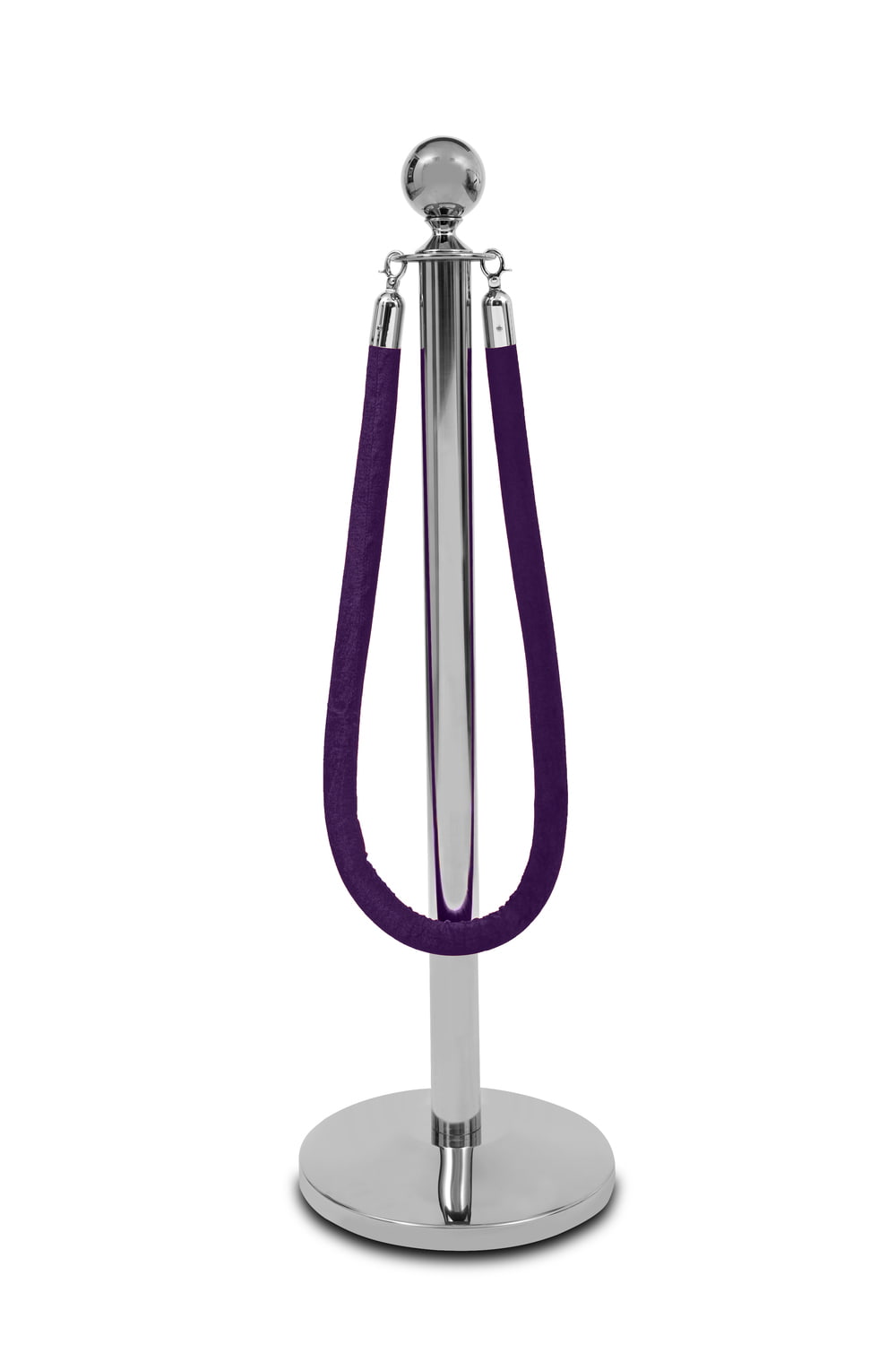 Atitvėrimo stulpelio virvė veliūrinė violetinė - chromuotas antgalis - Image 2