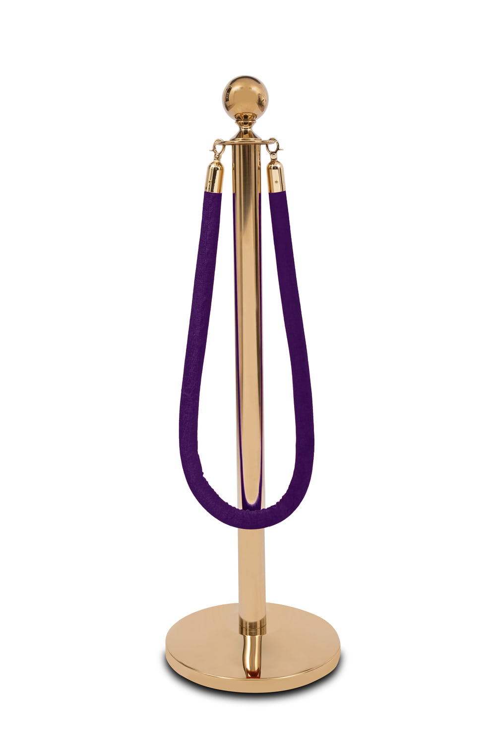 Atitvėrimo stulpelio virvė veliūrinė violetinė - auksinis antgalis - Image 2
