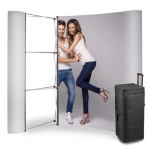 Parodos sienelė Magnetic Pop Up Standard - 3x3, lenkta, į lagaminą