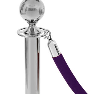 Atitvėrimo stulpelio virvė veliūrinė violetinė - chromuotas antgalis