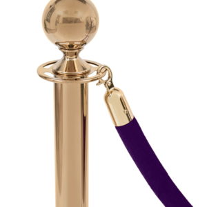 Atitvėrimo stulpelio virvė veliūrinė violetinė - auksinis antgalis