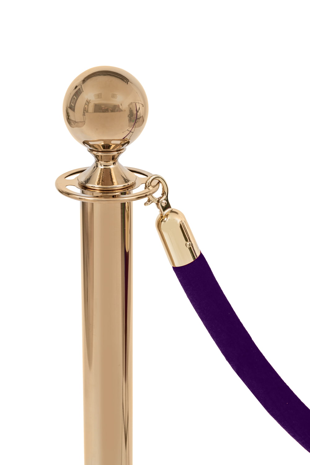 Atitvėrimo stulpelio virvė veliūrinė violetinė - auksinis antgalis