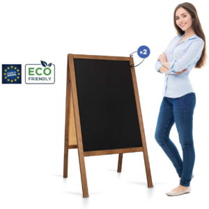 Medinis reklaminis lauko stovas Classic L (61x118 cm) - rudos