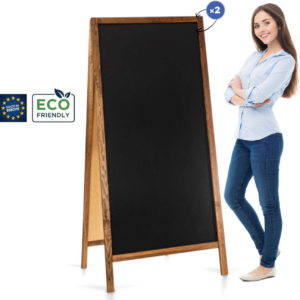 Medinis reklaminis lauko stovas Classic XL (72x160 cm) - rudos