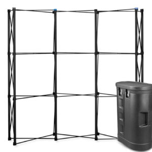 Parodos sienelė Black Pro Magnetic Pop Up 3x3 lenkta į lagaminas parodų stendas