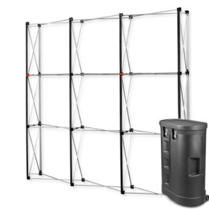 Parodos sienelė Premium Magnetic Pop Up 3x3 tiesi į lagaminas parodų stendas