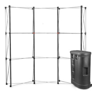 Parodos sienelė Premium Magnetic Pop Up 3x3 lenkta į lagaminas parodų stendas