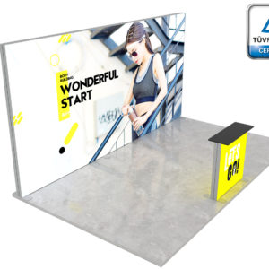 LUMIX™ parodos stendas 15 m² (5x3) pusiasalis
