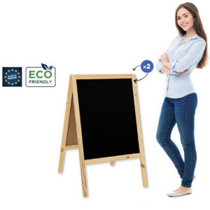 Medinis reklaminis lauko stovas Classic M (60x100 cm) - natūralus