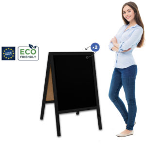 Medinis reklaminis lauko stovas Classic M (60x100 cm) - juoda