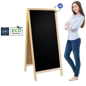 Medinis reklaminis lauko stovas Classic XL (72x160 cm) - natūralus