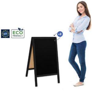 Medinis reklaminis lauko stovas Classic S (51x90 cm) - juoda