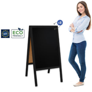 Medinis reklaminis lauko stovas Classic L (61x118 cm) - juoda