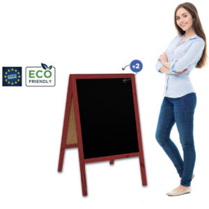 Medinis reklaminis lauko stovas Classic M (60x100 cm) - raudona