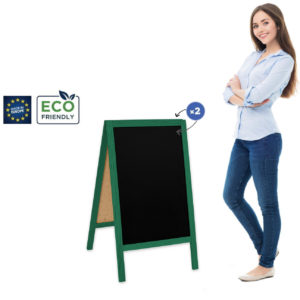 Medinis reklaminis lauko stovas Classic S (51x90 cm) - žalias