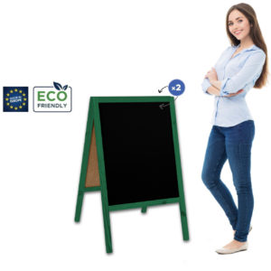 Medinis reklaminis lauko stovas Classic M (60x100 cm) - žalias