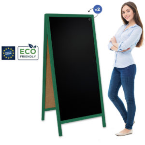 Medinis reklaminis lauko stovas Classic XL (72x160 cm) - žalias