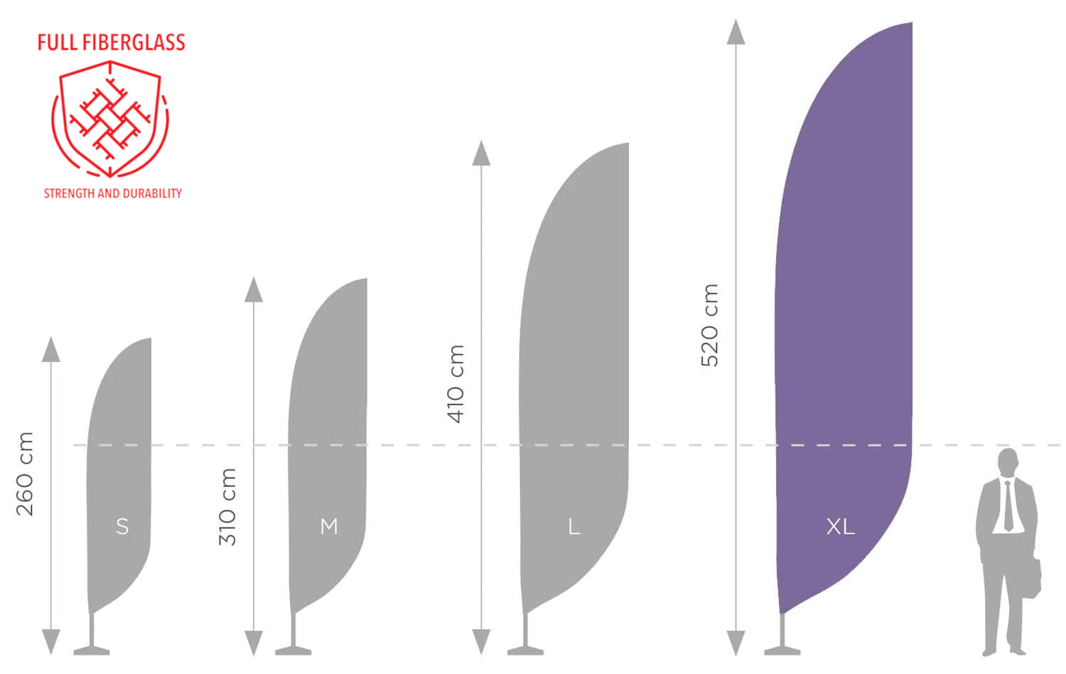 Standard Plus stiebas XL - 550 cm